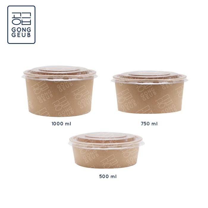 Brown Paper Bowl 750 ml - Mangkuk Kertas Cokelat Makanan Food Grade