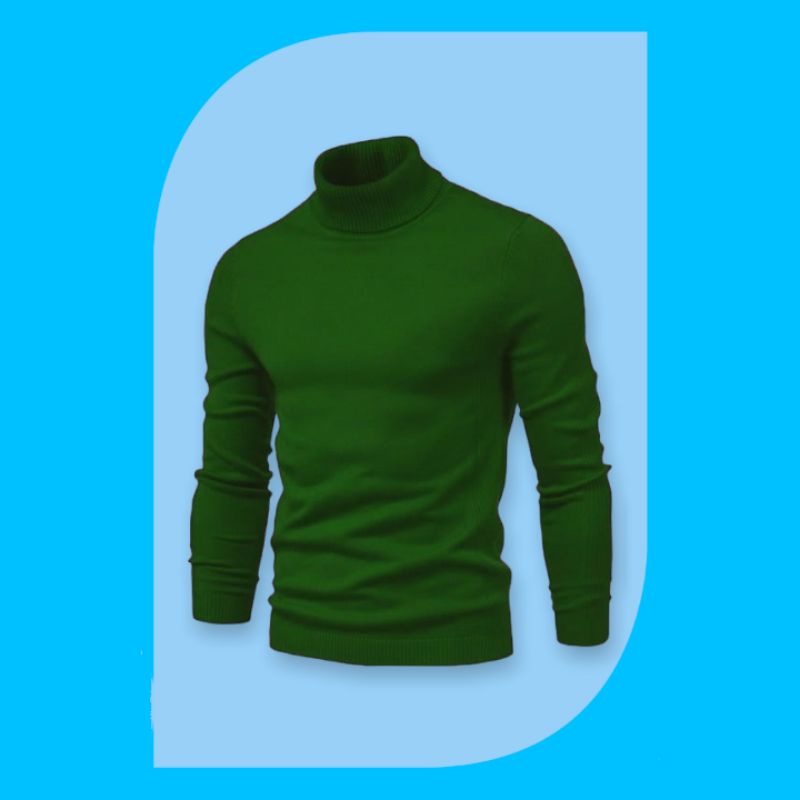 Sweater Turtleneck Rajut Pria