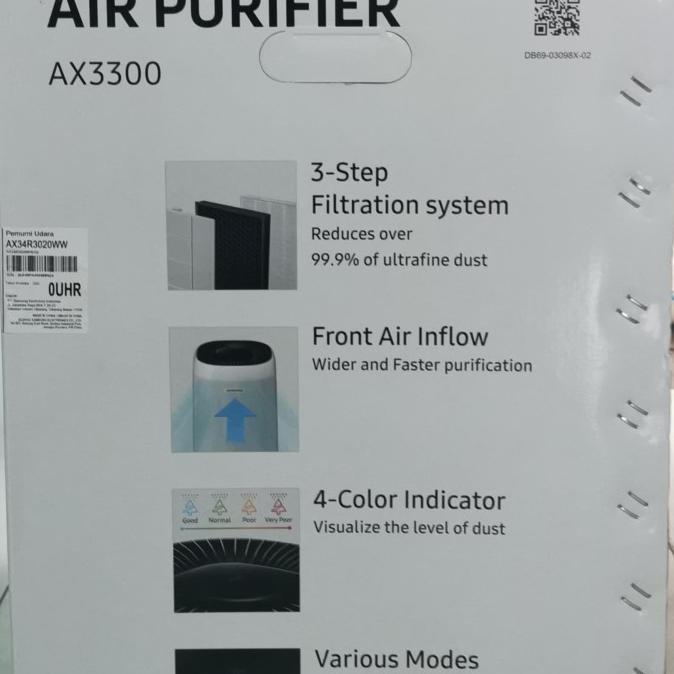 Air Purifier Ax3300 Ruangan Garansi Resmi Samsung 1 Tahun Liliansarishop