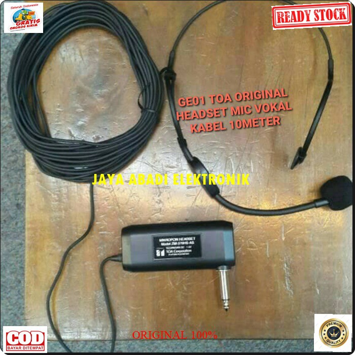 G01 TOA MIC HEADSET 10 METER MIKROPHONE AUDIO MIK BANDO KABEL PANJANG CABLE CONDENSER PEKA SENSITIF ELECTRIK MIKROPHONE VOKAL PROFESIONAL UNIVERSAL BISA DIPAKAI KESEMUA KE ALAT AUDIO MENGGUNAKAN BATERAI A2