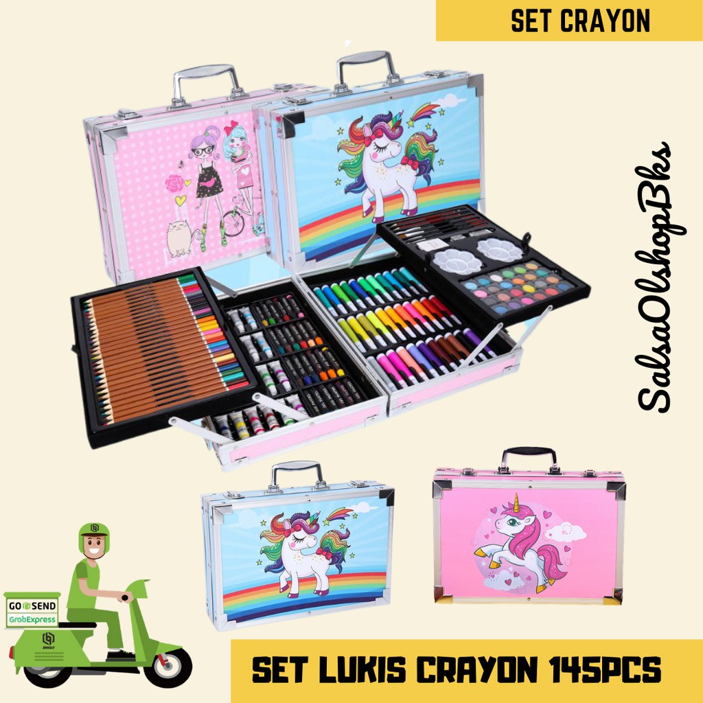 

Set ALat Lukis 145pcs Model Koper Jinjing Import Set Alat Menggambar Anak
