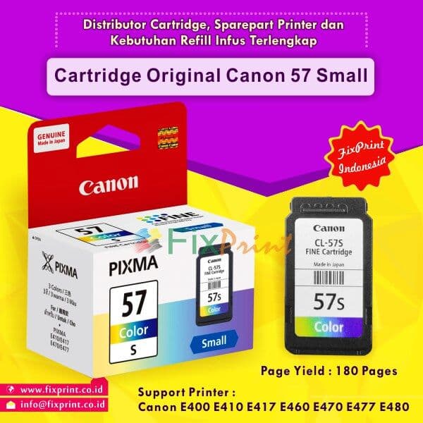 Cartridge Tinta Canon CL57S CL57 Small Printer E400 E3170 E3177 E4270 FPTS755