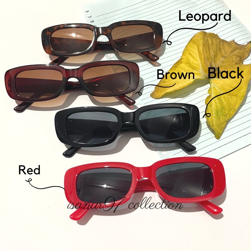 𝗜𝗦𝗔𝗡𝗨𝗥𝟵𝟳 Kacamata Hitam Wanita Kacamata Leopard Hitam kacamata Korea Anti UV