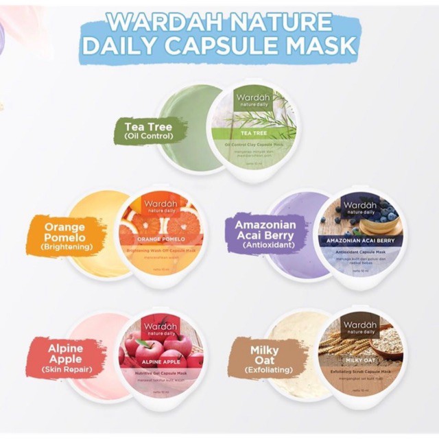 ★ BB ★ WARDAH Nature Daily Capsule Mask 10ml - 1 Mini CUP