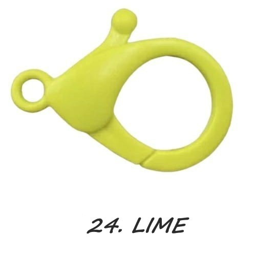 Kaitan Kokot Udang Plastik Claps Plastik Uk 35mm Warna/i Doff Harga/Pc-24. LIME