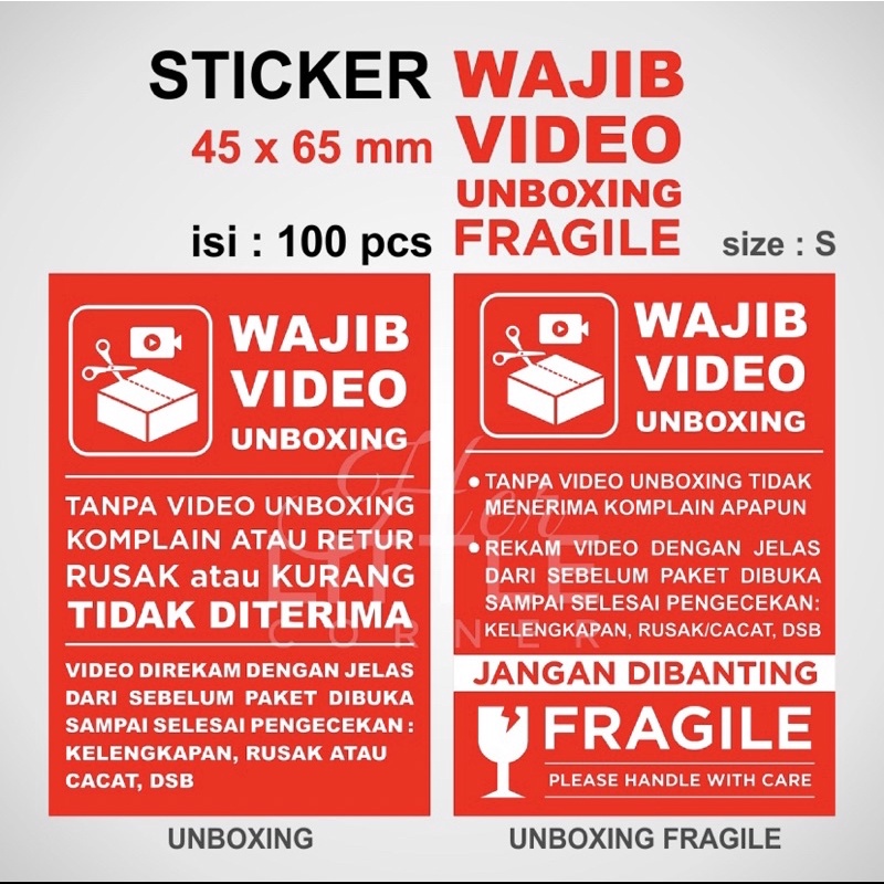 

Stiker Video Unboxing Stiker Fragel Isi 100 Harga 17 Rb