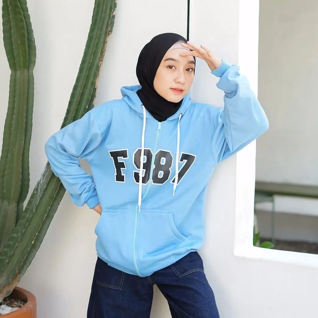 ZIPPER HOODIE UNISEX F987 - JAKET TEBAL PREMIUM