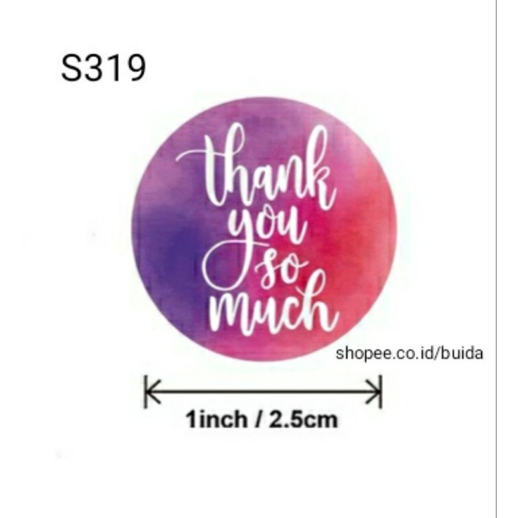 

stiker sticker label thank you so much terima kasih banyak segel kemasan packaging sealer S319 watercolor antiair antiluntur aesthetic