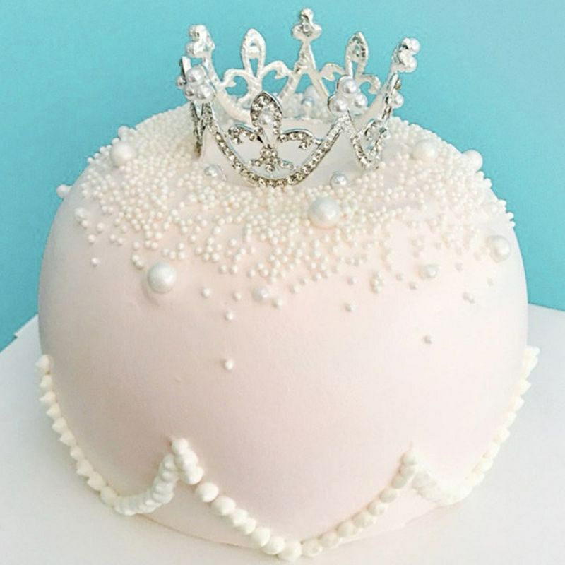 Topper mahkota hiasan kue crown mutiara gold silver spuit cutter fondant alaa adonan loyang 1M 4B 2D