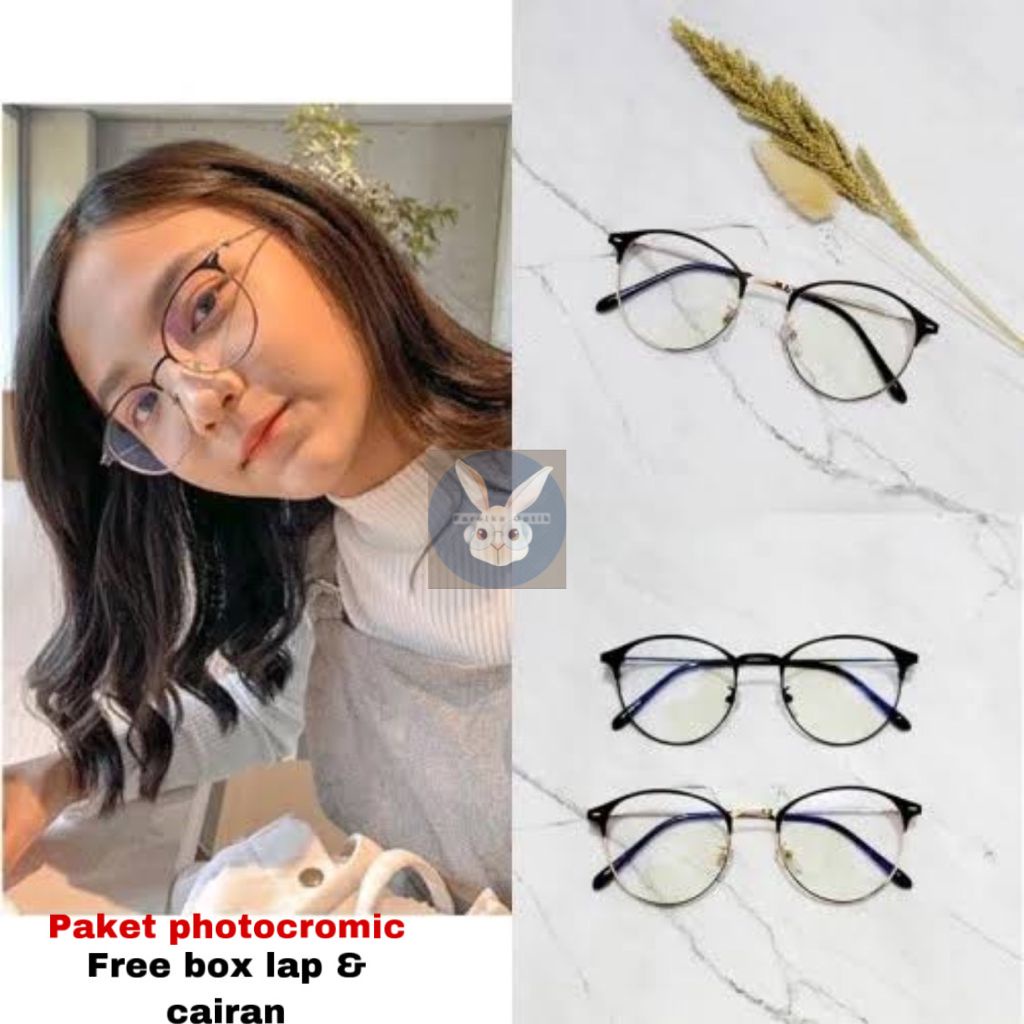 1920)kacamata photocromic wanita/pria1920| paket frame + lensa antiradiasi photocromic