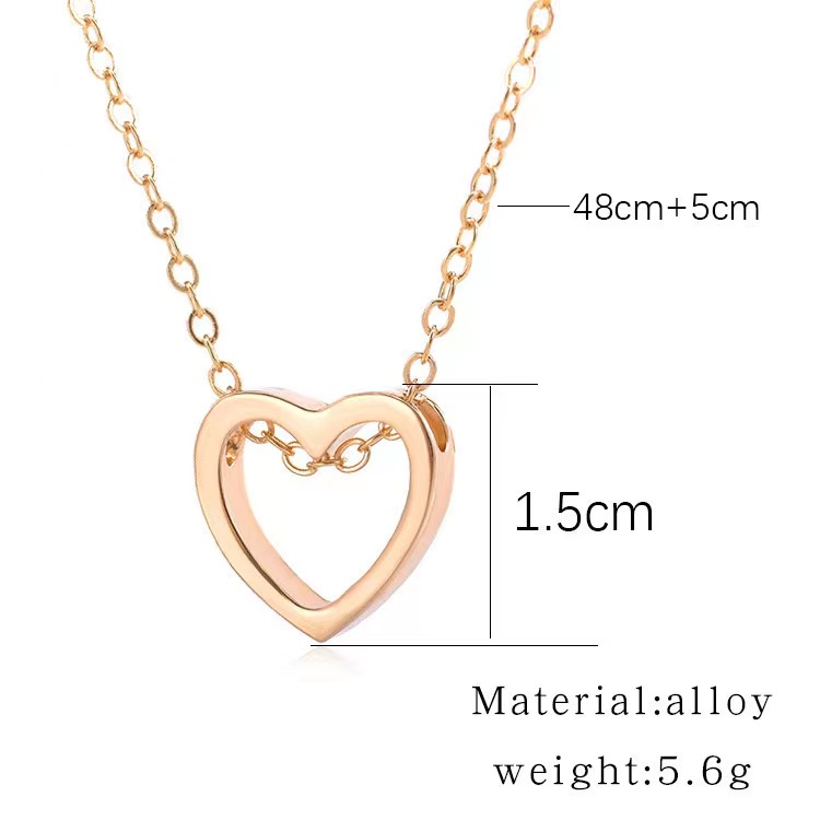 Kalung Fashion Wanita Retro Hollow Heart  Love Necklace Korean Import