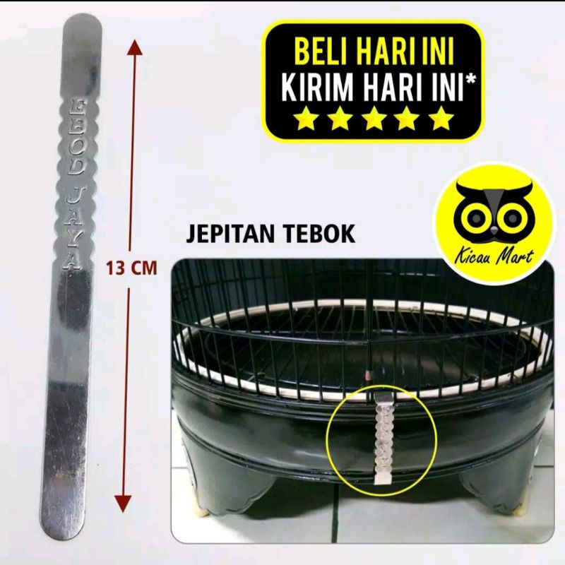 Klem plat ebod jaya isi 3 bisa semua sangkar burung tebok jepitan anti karat