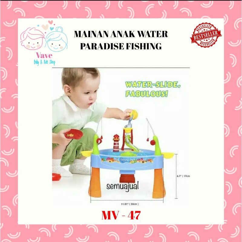 Mainan Anak Playing Water Paradise Fishing Game Mainan Include Fish Crab Pancingan Ikan Mangkok Mv47