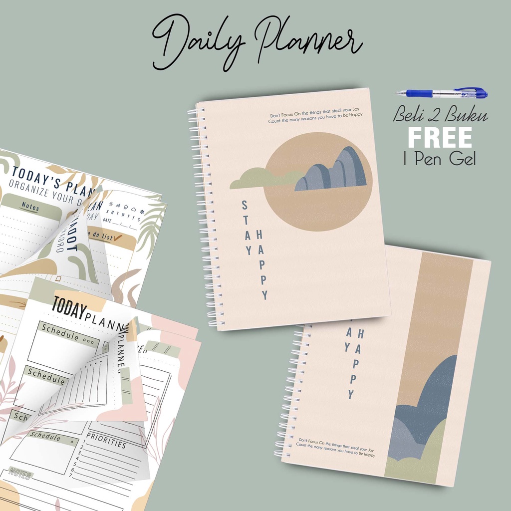 

Laris Daily Planner Note Book A5 Beli 2pcs Gratis Pulpen BCB07