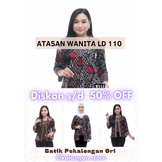 baju batik wanita / batik wanita jumbo ld 120 / blouse batik wanita ld 120 / atasan batik jumbo mura