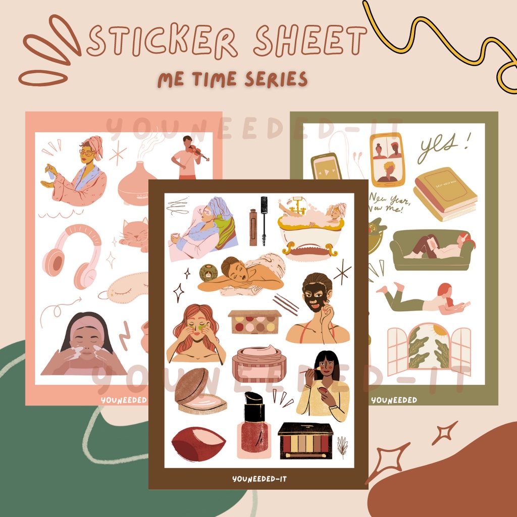 

Sticker Sheet Aestetik Me Time Series For Journaling By Youneeded
