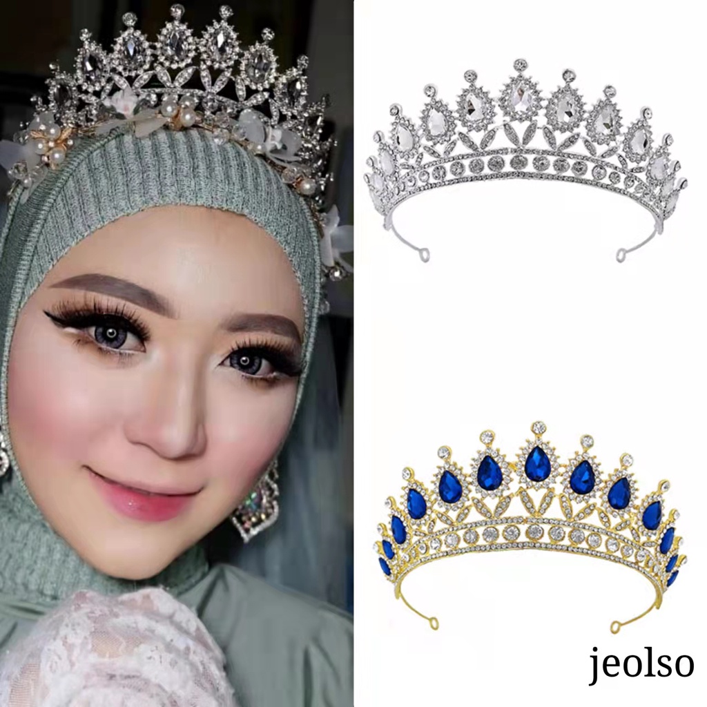 mahkota crown kristal variasi ungu dan pink mahkota wedding