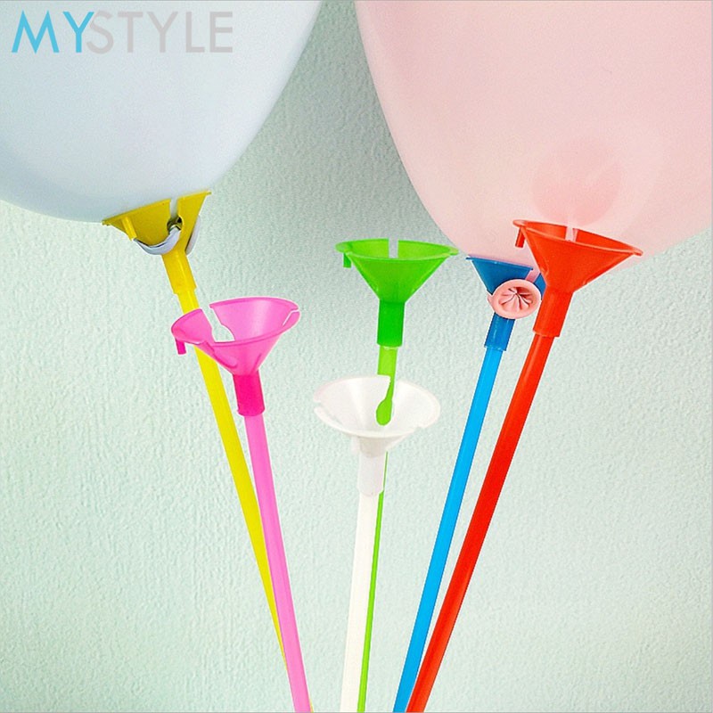 STIK BALON MIX WARNA STIK BALON (5 pcs) + CUP BALON PEGANGAN BALON STICK AND CUP MURAH