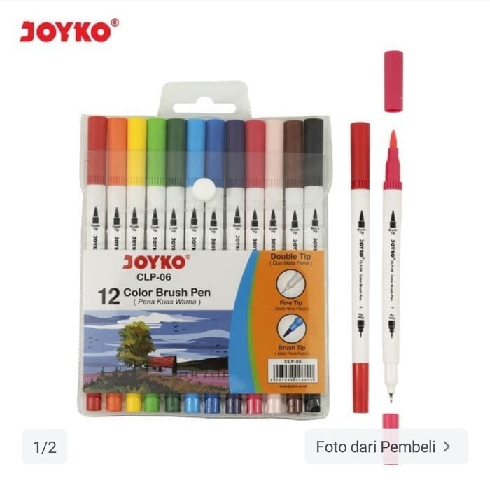 

kaligrafi-perlengkapan- color brush pen joyko clp-13 -perlengkapan-kaligrafi.