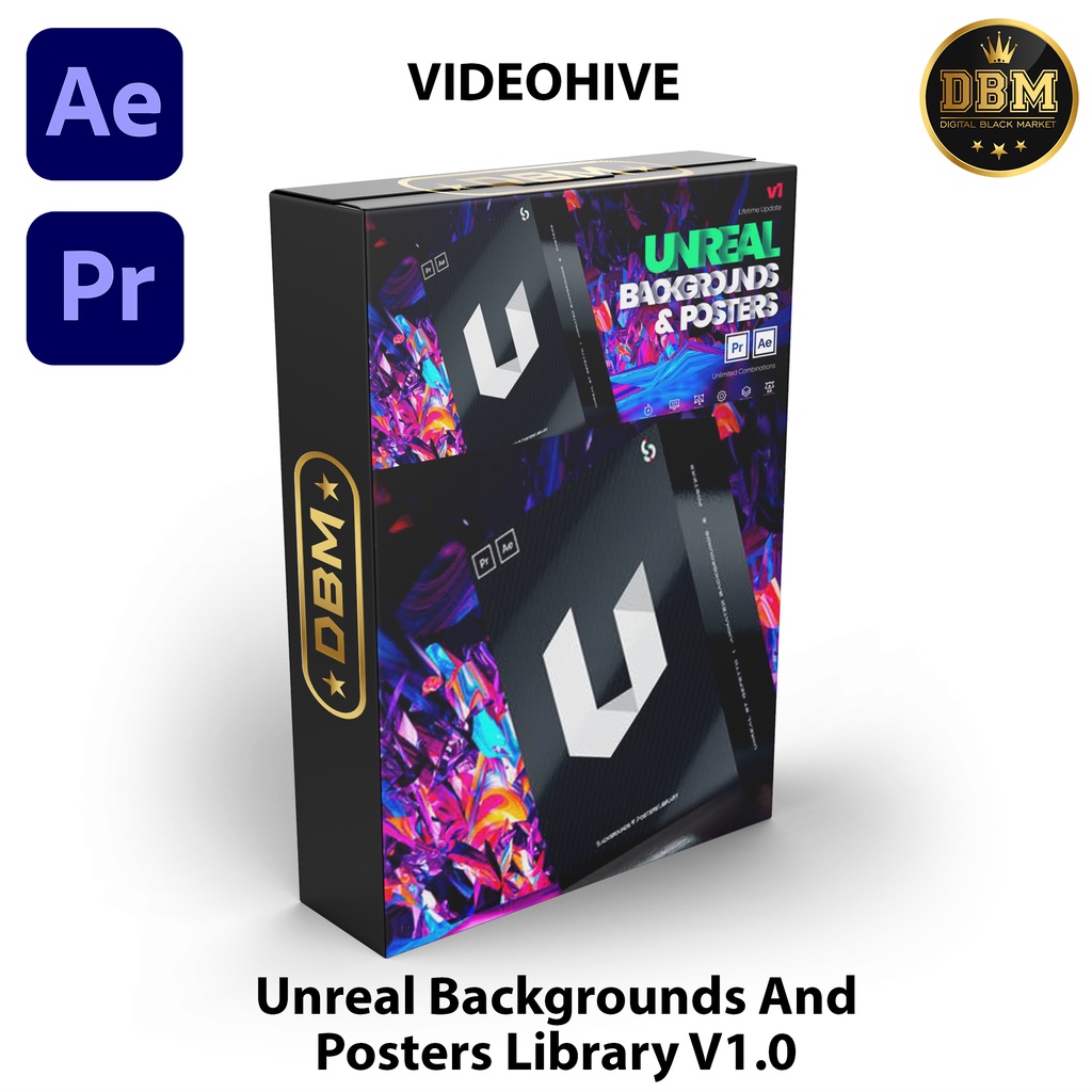 Unreal Backgrounds And Posters Library V1 - Premiere Pro &amp; After Effect (Extension)