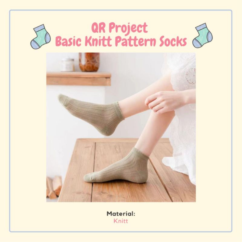 QR Project id Kaos Kaki Rajut Pola Basic Knitt Pattern Socks