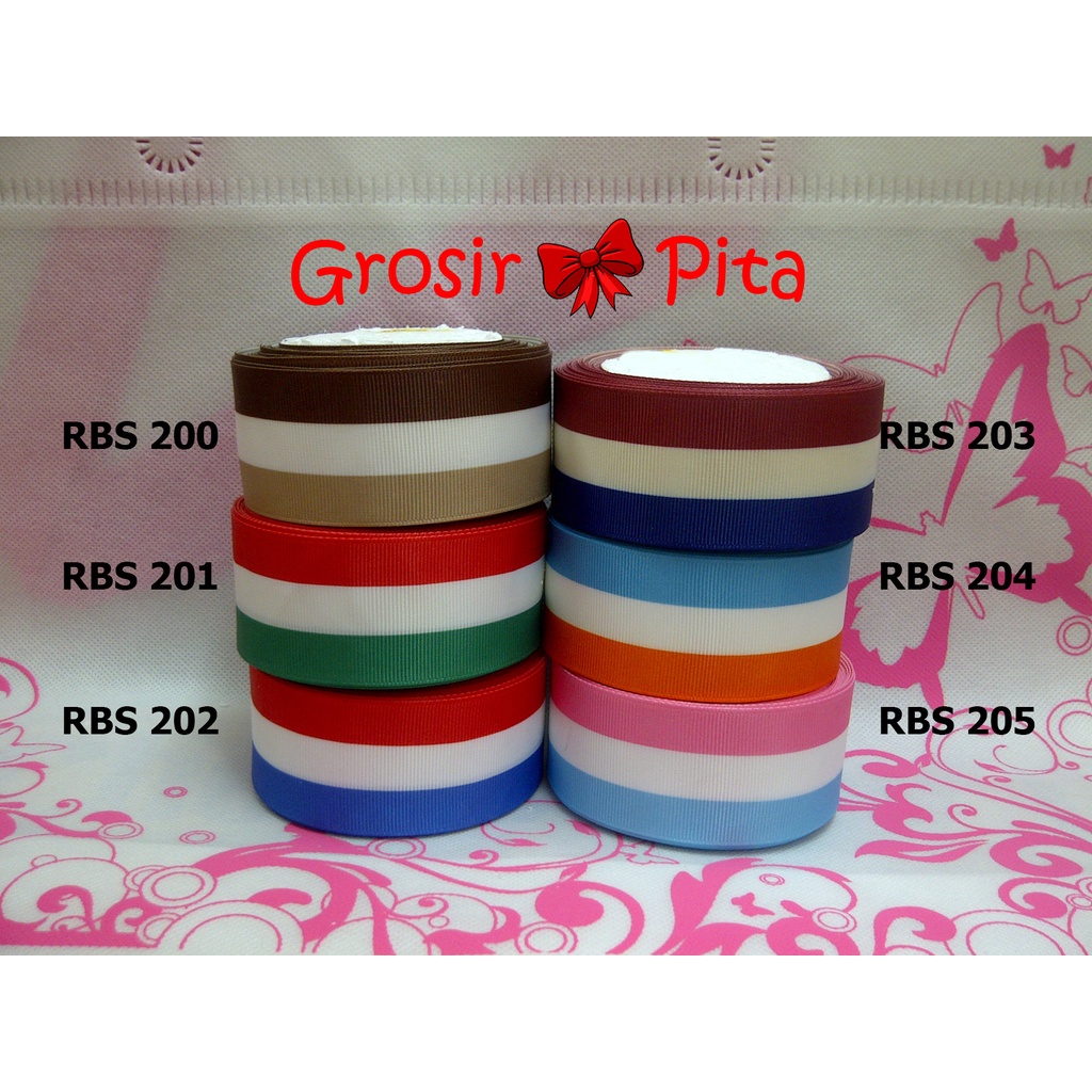

(25 yard) Pita Grosgrain Motif RBS 200,201,202,203,204,205 | Toko Bahan Craft | Grosir Pita