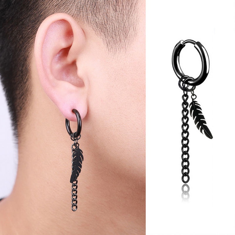 Geometris Rantai Telinga Hoop Anting-Anting Korea Hip Hop Punk Perhiasan Pria Wanita Pesona Anting Fashion Aksesoris