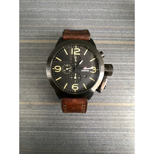 Bekas Second Preloved EXPEDITION EXP E6339M Jam Tangan Pria Analog Original Chronograph Fashion Blac
