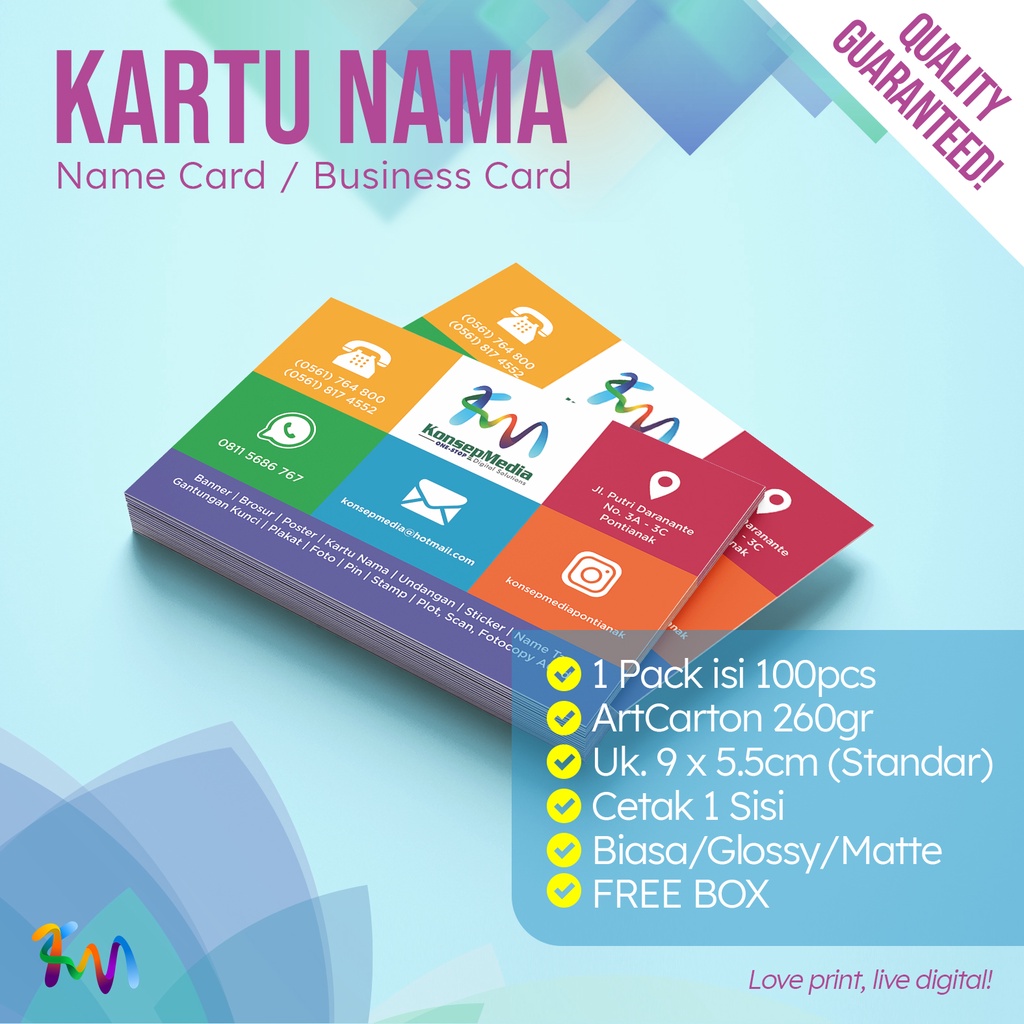 

Kartu Nama Cetak 1 Sisi | FREE BOX (Kotak Kartu Nama)