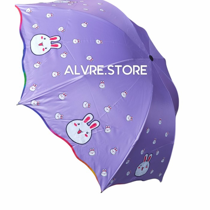 Payung Lipat Motif RABBIT NAGOYA NF-410-S Lapis Silver Anti UV