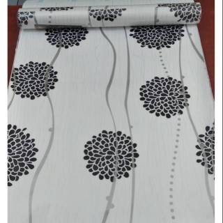  Wallpaper  Sticker  dinding Motif Dandelion bunga  Hitam  