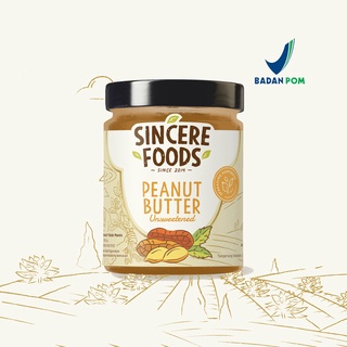 Organic Peanut Butter Unsweetened Sincere Foods / Selai Kacang Tanah 300g