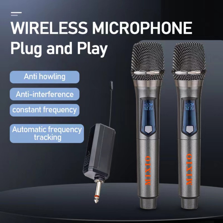 mixio k2 wireless microphone dual karaoke mic with receiver system