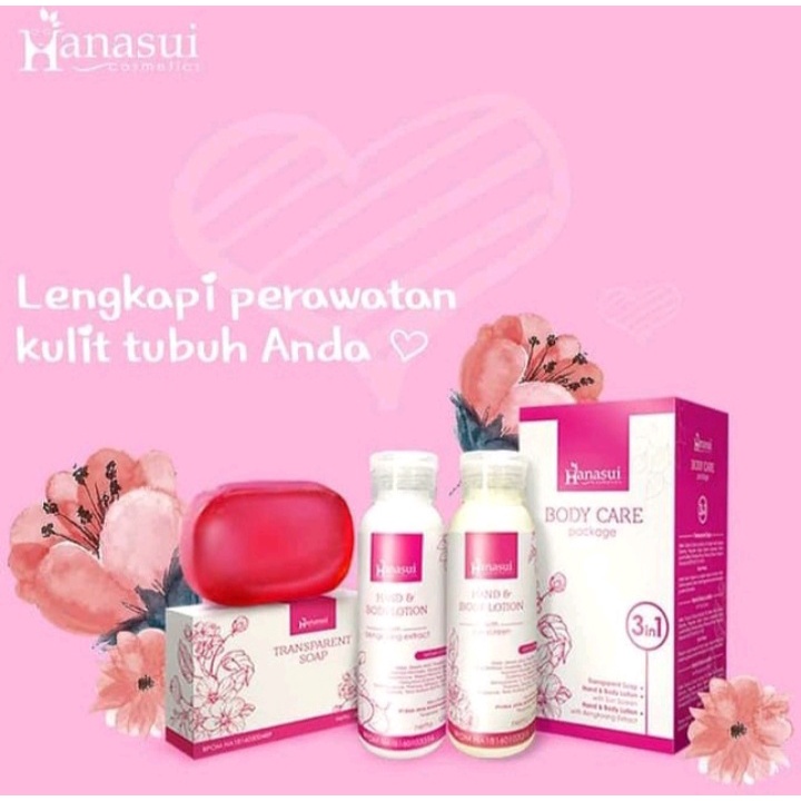 [ORI] HANASUI BODY CARE 3in1 Paket Lengkap untuk Perawatan Kulit Lebih Cerah Seketika | BPOM