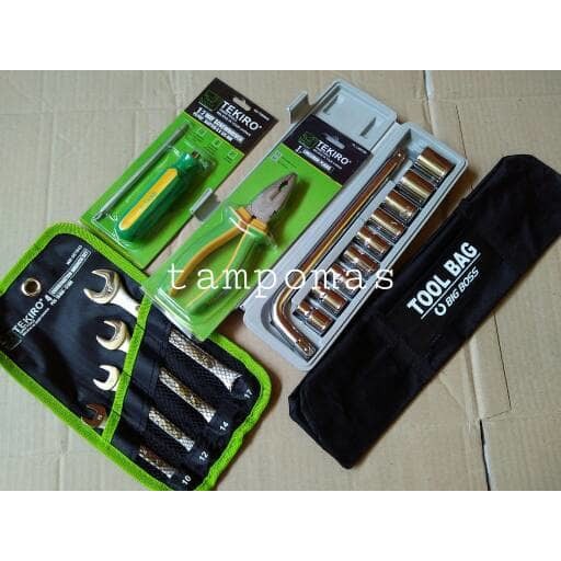 Tool Kit Paket 5bh Kunci MP B-77 Ring Pas Set Tekiro Sok Set 8-24mm Tool Set