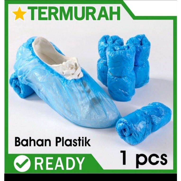 Sarung Sepatu Plastik / Sarung Sepatu Medis Anti Bakteri/ Shoes Cover Anti Air Disposable per Pcs