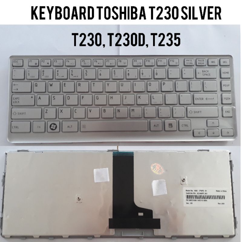 keyboard Laptop Toshiba T230, T235 silver