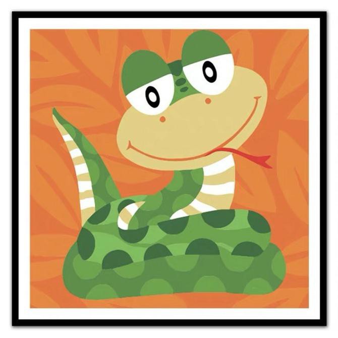 

Stok Baru! Children Canvas Painting 12 Animals Shio - Snake Murah
