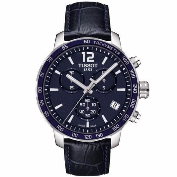 Tissot Quickster T0954173605700 Jam Tangan Pria Chronograph Kulit Hitam