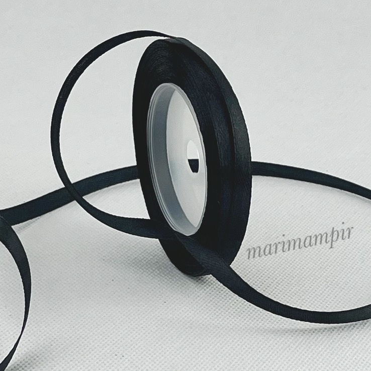 

PITA SATIN KAIN 1/4 INCI 6 MM WARNA HITAM #039