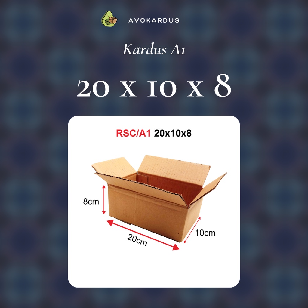 

Kardus / Box / Karton / Packing / Packaging / Kotak / Dus RSC / A1 – 20 x 10 x 8 B-Flute