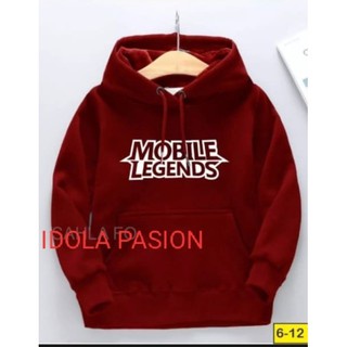 [Bayar Di Tempat] Jaket hoodie mobile legends kids Usia 6-12 Bahan Tebal Premium