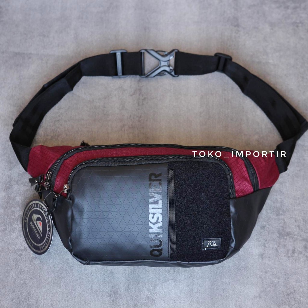 Waistbag Quiksilver Waterproof Mirror Original Tas Pinggang Pria Anti Air