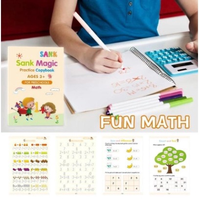 (1 SET = 4PCS) Buku Belajar Mewarnai Anak / Magic Sand Book dan Refill Pen / Pasir Ajaib / Magic Book