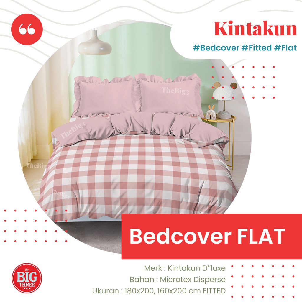 KINTAKUN Set Bedcover FLAT 180x200 / 160x200 motif Amerta Arfana Lamina Nadhar Robin Axel Blooma Amina Marma Elva Litani Madana Jeju Nuraga Rena Wiyata Kartika Candramawa Citra CandrikaRahajeng Kirana Lavana Utari Andari Nurmala- King Size 180 160 BC FLAT