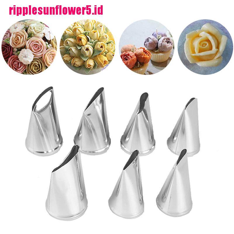 Set 7pcs Ujung Mulut Pipa Icing Desain Bunga Tulip Untuk Dekorasi Kue