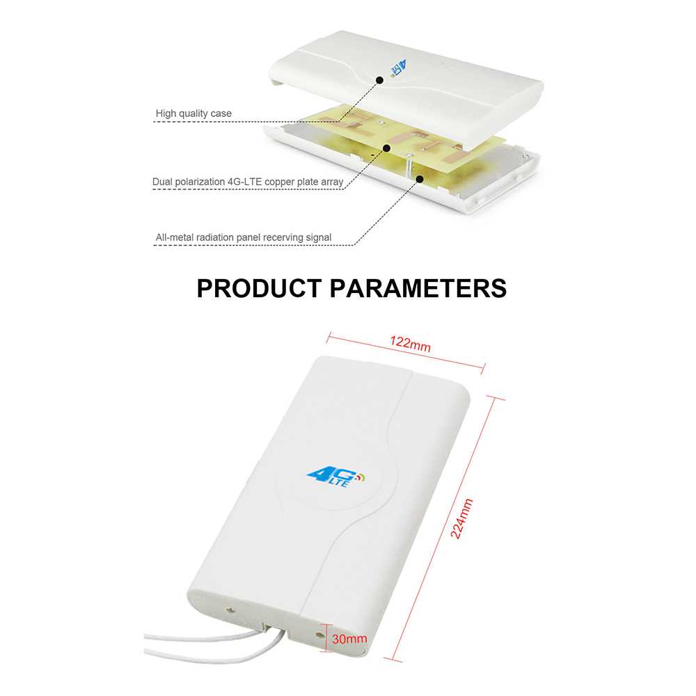 IDN TECH - Oserjep MIMO Antena 3G 4G LTE Dual SMA Connector 700-2600mhz 88dBi