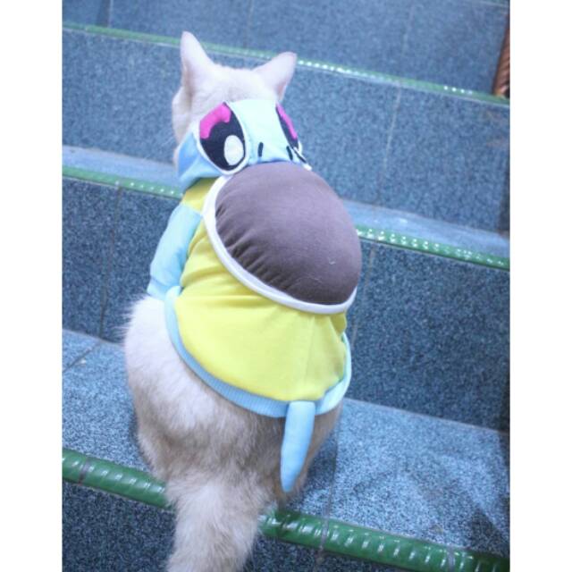 Kostum pokemon squirtle lucu untuk kucing dan anjing / baju kucing tangerang murah size S M L XL