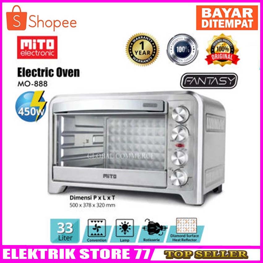 MITO OVEN LISTRIK FANTASY MITO MO-888 KAPASITAS 33 LITER MO 888 Garansi RESMI