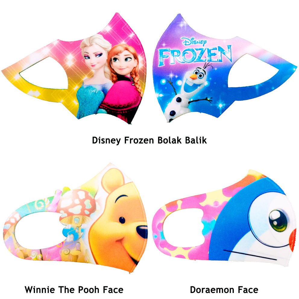 Masker Anak Scuba Premium Doraemon Winnie The Pooh Frozen